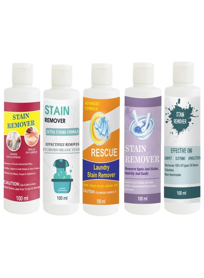 TOOVUS Stain Remover Combo Pack of Red, Doll, Orange, Purple and Sky Stain Remover | Multi-Surface Cleaning Solution for Clothes, Fabrics, Upholstery (100 g Each) - Image 1